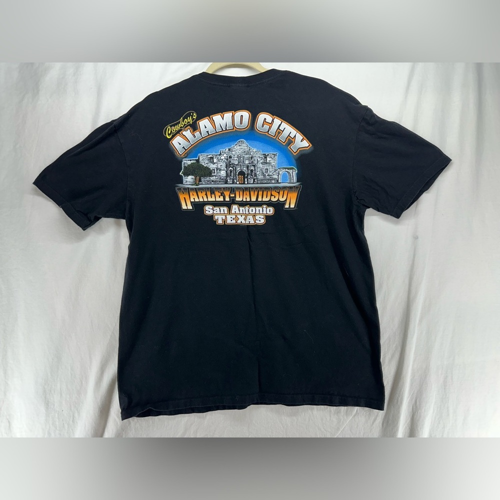 Harley Davidson Cowboy Alamo City San Antonio TX T Shirt Mens‎ Size L Black